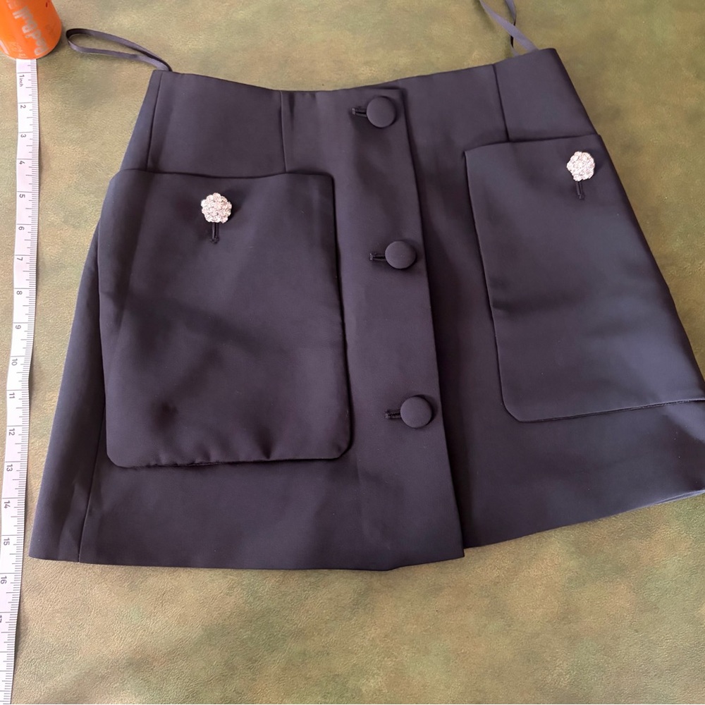 Prada Wool Silk Miniskirt - Size 36 - Black